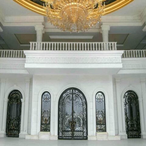 villa-door-wrought-iron-cj انتخاب درب فلزی ساده و شیک ورودی