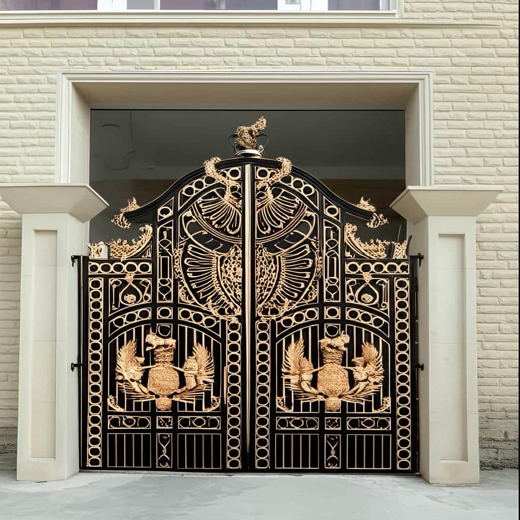 نصب درب فرفورژه حیاط سفارشی در اصفهان