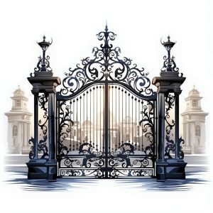 درب فرفورژه حیاط در آمل