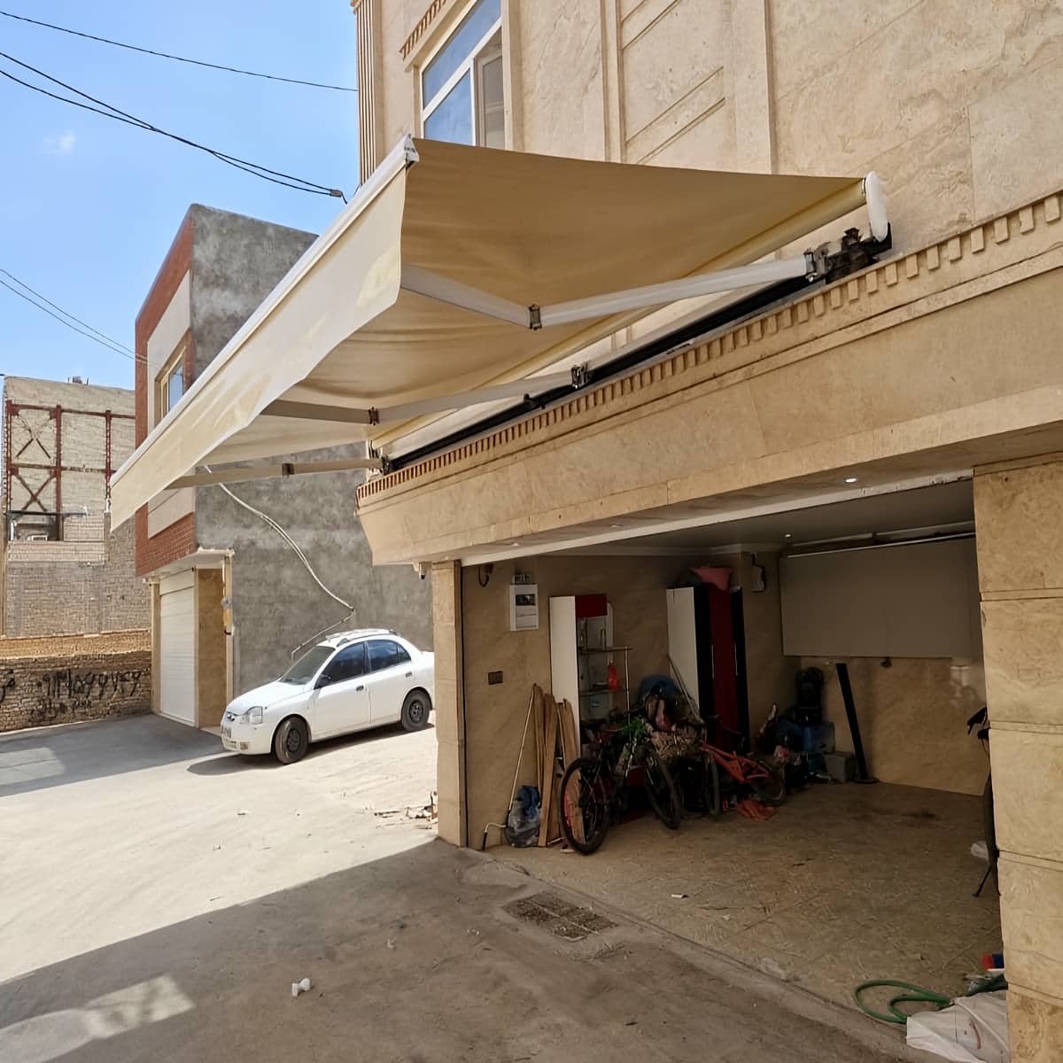 سایبان برقی و سایبان چتری با پارچه مقاوم در برابر آفتاب سایبان برقی و سایبان چتری با پارچه مقاوم در برابر آفتاب