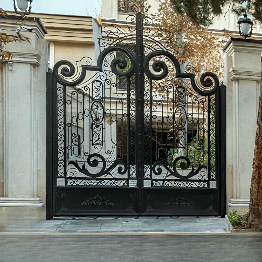 نصب درب پارکینگ سنگین شاسی دوبل با لولای مقاوم