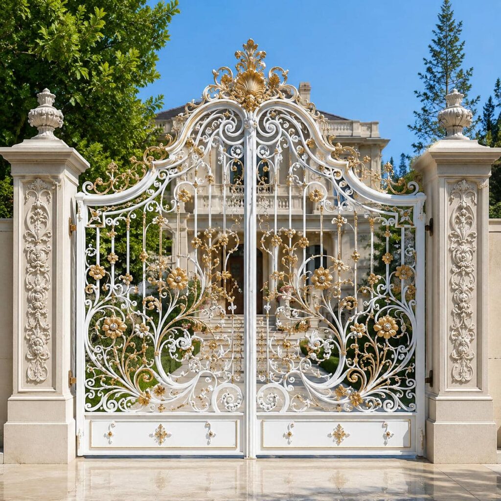 اجرای درب آهنی شیک ورودی حیاط برای حریم و استفاده روزانه