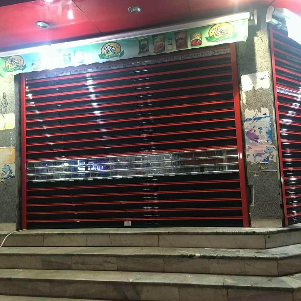 تولید درب کرکره ای مغازه صنعتی تیغه بسته