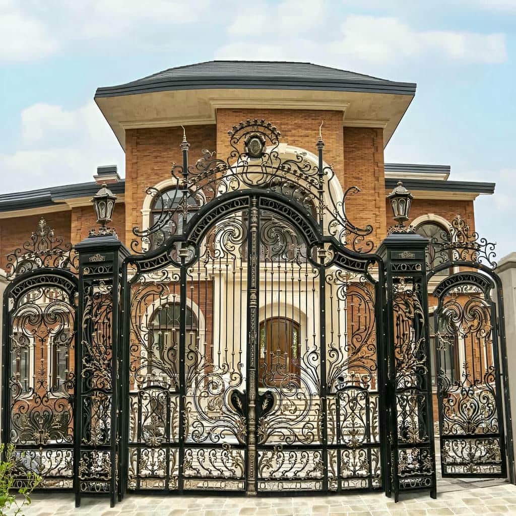 درب پارکینگ برش لیزری طرح هندسی برای امنیت ورودی خودرو