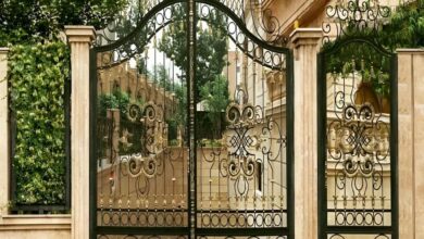7 مدل درب آهنی باغ ماشین رو