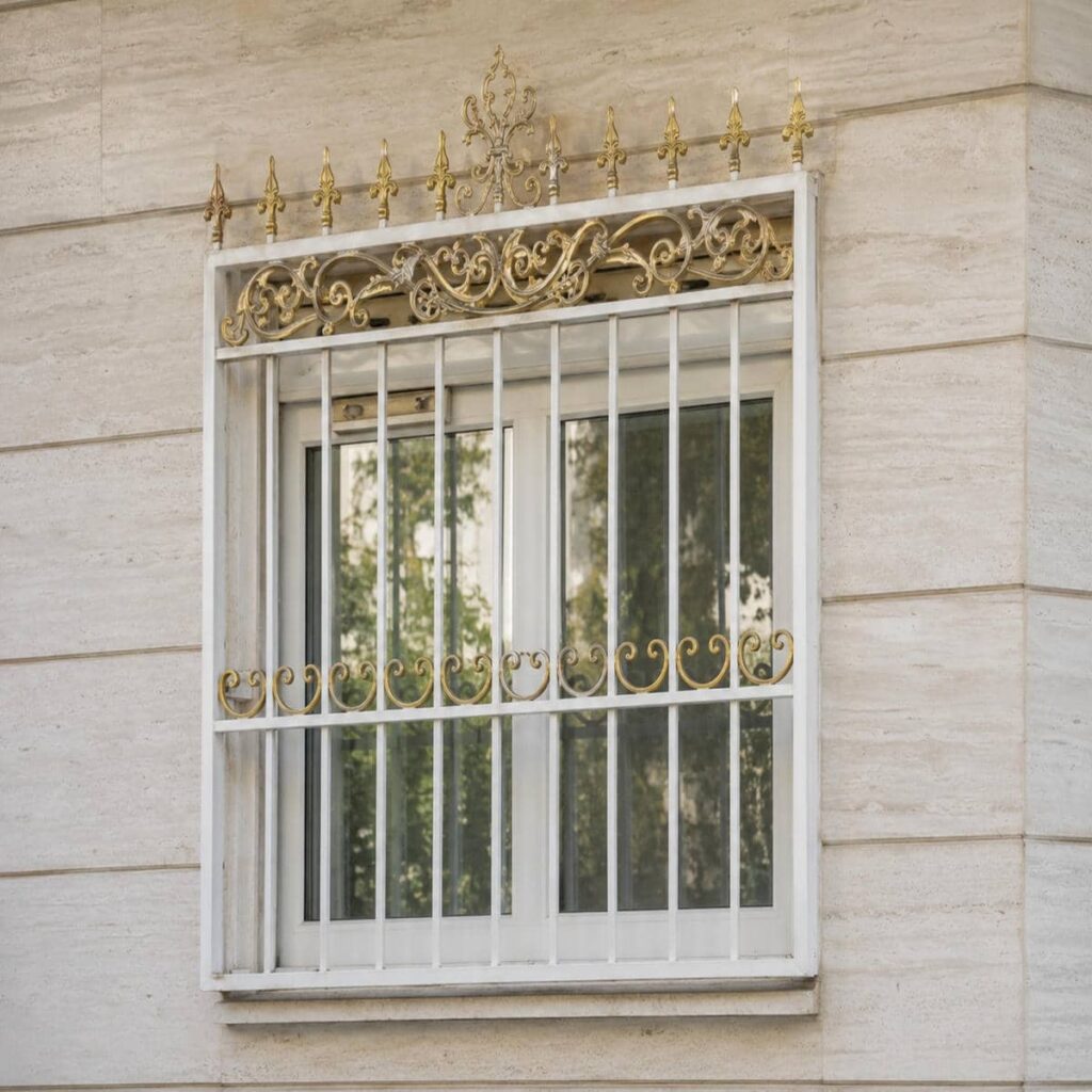 فروش حفاظ پنجره قوسی کتیبه دار مدل تاج دار
