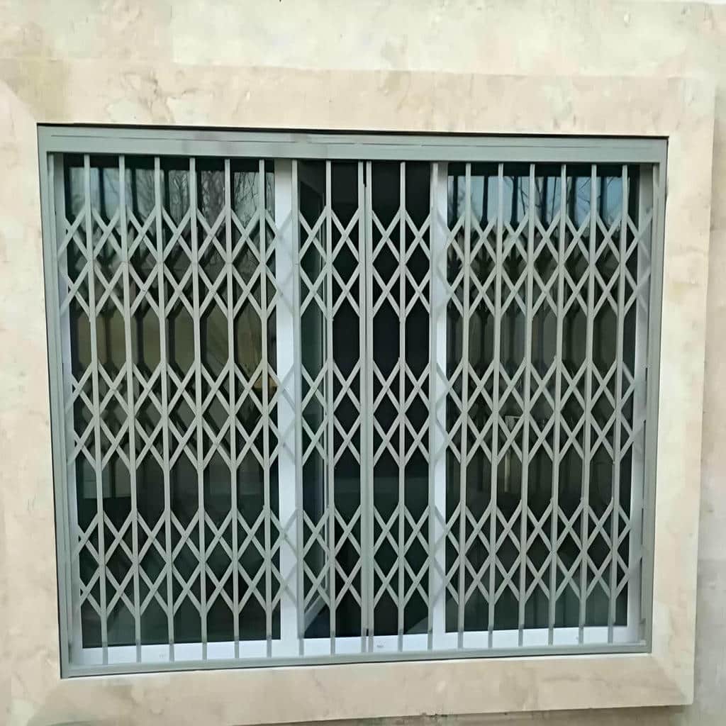 تولید حفاظ پنجره ریلی بازشو مدل تلسکوپی