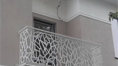 نرده پله مدرن فلزی