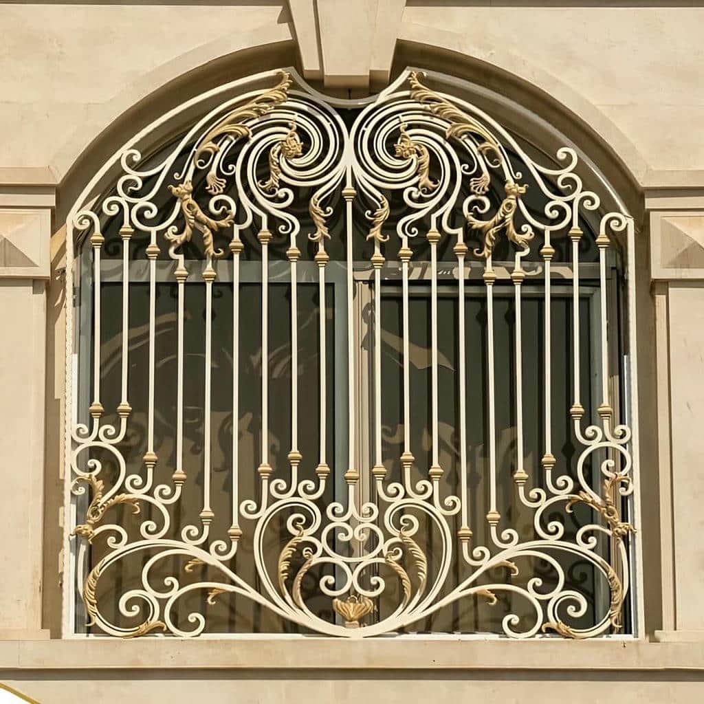 نرده پنجره با طرح گلنرده