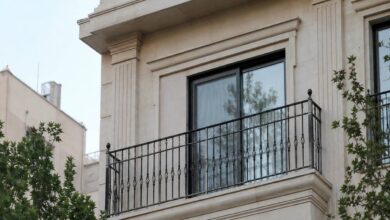 نرده پله فلزی مقاوم در فضای باز