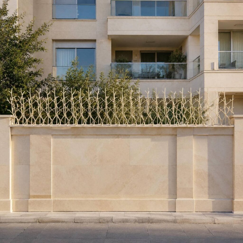 حفاظ دیوار سرنیزه ای مشکی کنار ورودی استان کرمان